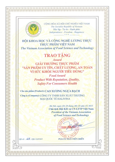 CHỨNG NHẬN SẢN PHẨM UY TÍN CHẤT LƯỢNG
