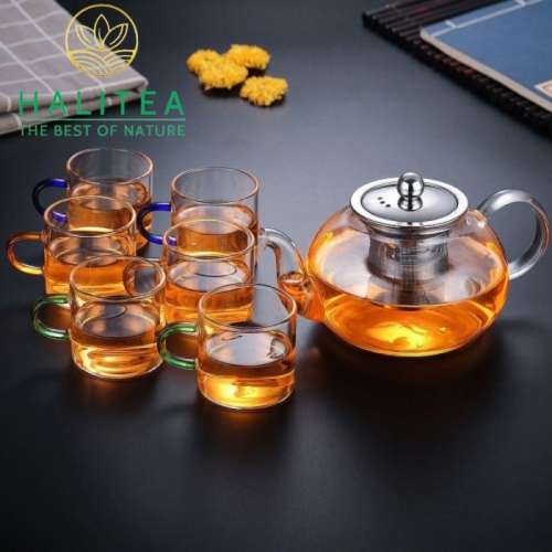 Ấm Thủy Tinh Lọc Nắp Inox 800ml