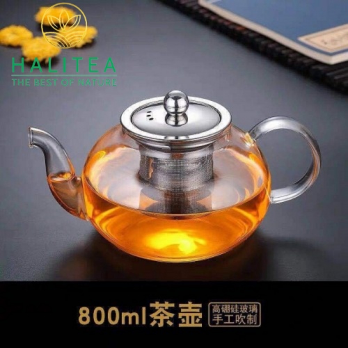 Ấm Thủy Tinh Lọc Nắp Inox 800ml