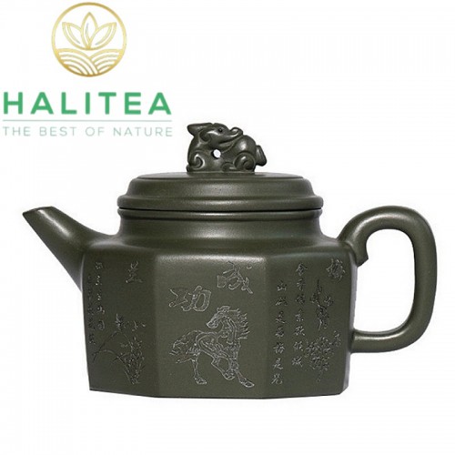 Ấm Tử Sa Bát Phương Long Tôn Lục Nê 240ml