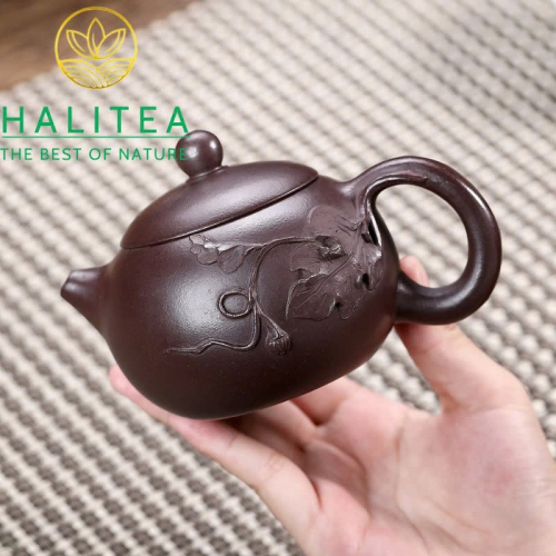 Ấm Tử Sa Hoa Khí Tây Thi Lão Tử Nê 200ml – Nguyên Khoáng Thủ Công