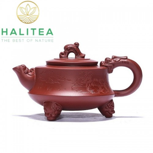Ấm Tử Sa Tam Túc Long Tôn Đại Hồng Bào 300ml