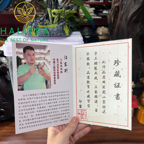 Ấm Tử Sa Tần Quyền Lục Nê Khắc Long Quy Sơn Thuỷ 300ml