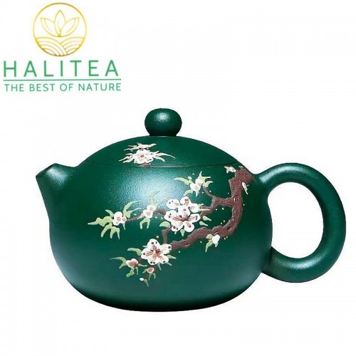 Ấm Tử Sa Tây Thi Hoa Mai Lục Nê 220ml