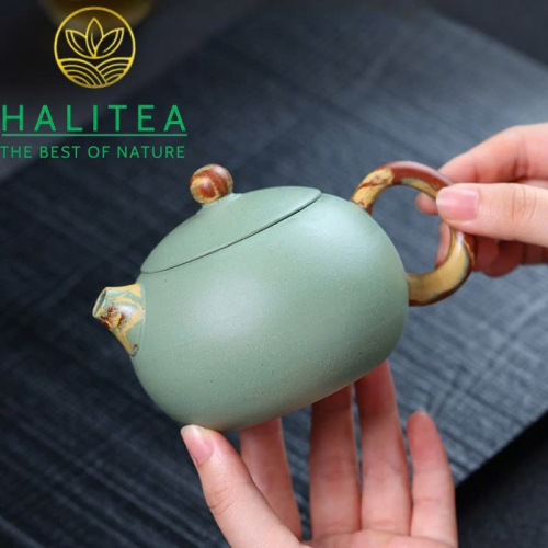 Ấm Tử Sa Tây Thi Song Sắc 250ml – Đậu Thanh Sa Giảo Nê Thủ Công Nghi Hưng