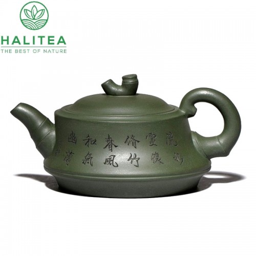 Ấm Tử Sa Trúc Đoạn Lục Nê Có Giấy Chứng Thư 240ml