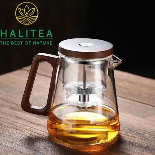 Bình Pha Trà Thủy Tinh Nút Bấm Tách Trà 800ml – Bình Pha Trà Thông Minh