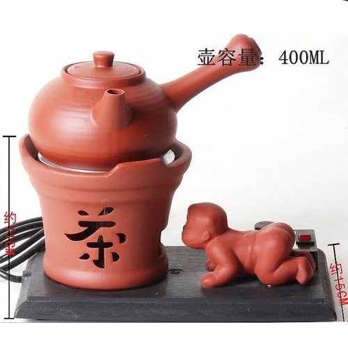 Bộ Ấm Bếp Điện Pha Trà Đất Nung Quai Siêu Kiểu Nhật 400ml