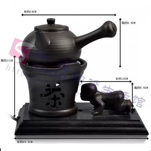 Bộ Ấm Bếp Điện Pha Trà Đất Nung Quai Siêu Kiểu Nhật 400ml