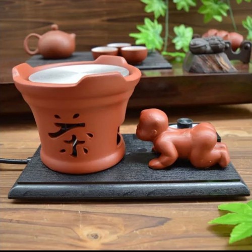 Bộ Ấm Bếp Điện Pha Trà Đất Nung Quai Siêu Kiểu Nhật 400ml