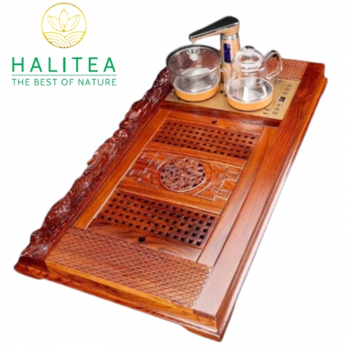 Bộ Bàn Trà Điện Tự Động Lưỡng Long Tranh Châu Cao Cấp
