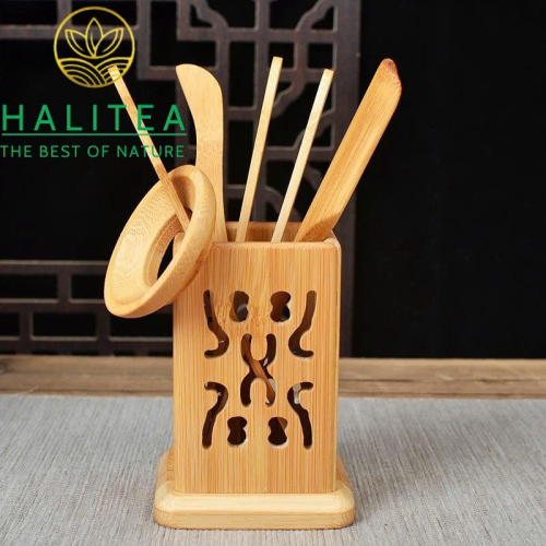 Bộ Dụng Cụ Pha Trà Bằng Tre 20cm - Bộ Phụ Kiện Trà Đạo