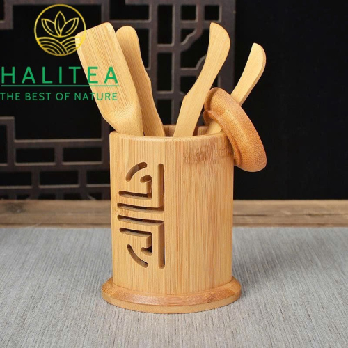 Bộ Dụng Cụ Pha Trà Bằng Tre 20cm - Bộ Phụ Kiện Trà Đạo