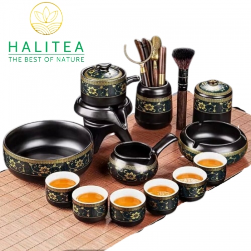 Bộ Pha Trà Kungfu Ấm Cối Xay Cao Cấp 18 Món