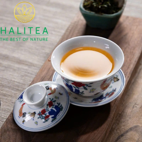 Bộ Pha Trà Sứ Thời Thành Hóa Đại Minh Đấu Thái Gà - Hộp Quà Tặng