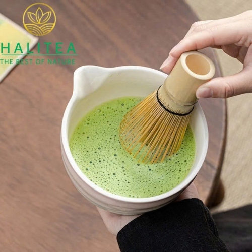 Bộ Trà Đạo Matcha Nhật Bản - 7 Món (Hộp Xanh, Có Vòi)