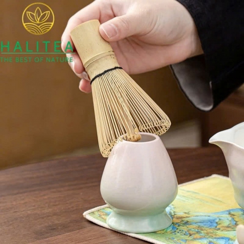 Bộ Trà Đạo Matcha Nhật Bản - 7 Món (Hộp Xanh, Có Vòi)