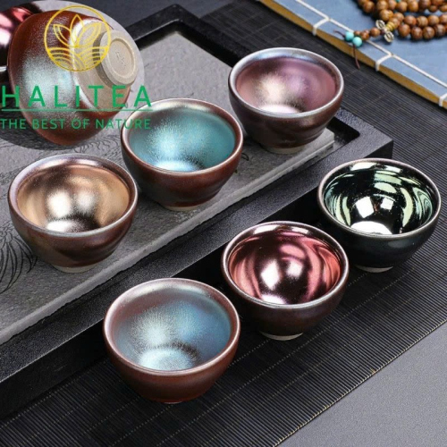 Cặp Chén Kiến Trản Thất Sắc – Đối Bôi Quà Tặng Cao Cấp