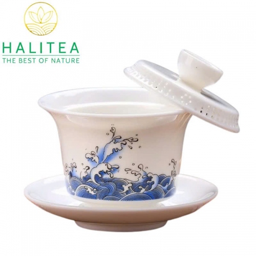Chén Khải Sứ Đức Hoá Cao Cấp Nắp Gạt Nghiêng 160ml