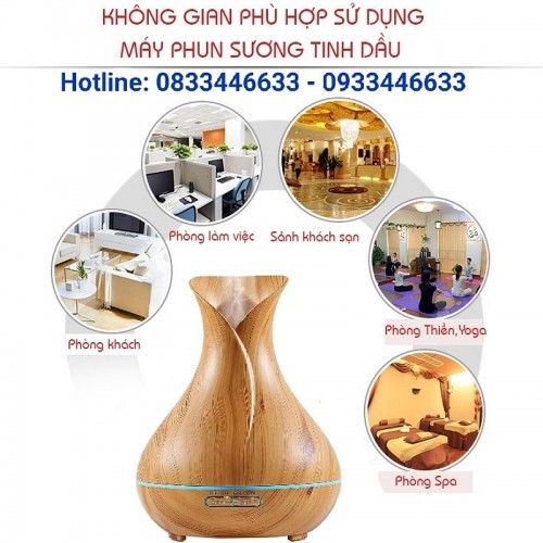 Máy Khuếch Tán Tinh Dầu Tulip 550ml (Remote) + Tặng Chai Tinh Dầu 10ml