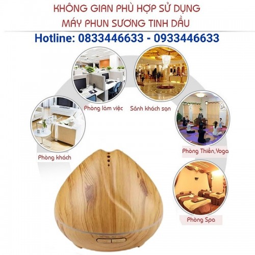 Máy Khuếch Tán Tinh Dầu Búp Sen 550ml + Tặng Chai Tinh Dầu 10ml