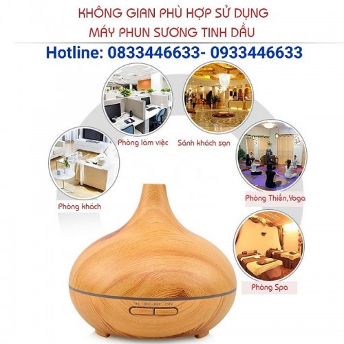 Máy Khuếch Tán Tinh Dầu Trái Bí Cao 550ml + Tặng Chai Tinh Dầu 10ml