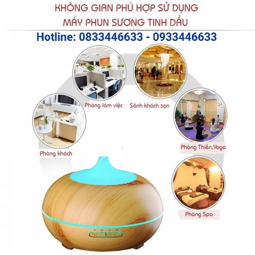 Máy Khuếch Tán Tinh Dầu Trái Bí Lùn 550ml + Tặng Chai Tinh Dầu 10ml