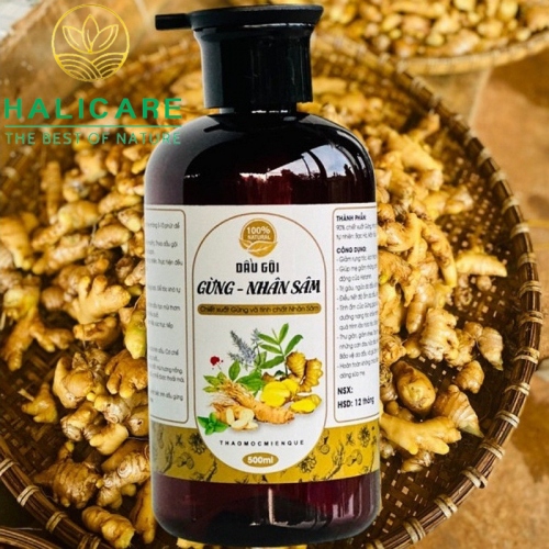 Dầu Gội Thiên Nhiên HaliCare Gừng Và Nhân Sâm Chai 500ml