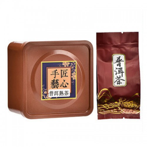 Trà Phổ Nhĩ Chín Dạng Rời Hộp Thiếc 50g/ hộp/ 10 gói