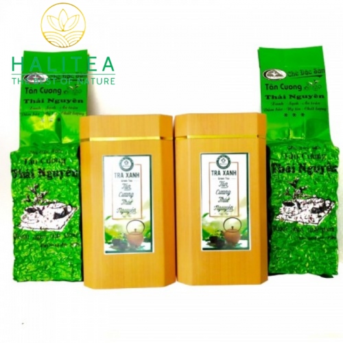 Set 2 Hộp Trà Xanh Móc Câu HALITEA Thái Nguyên Đặc Biệt 400gr