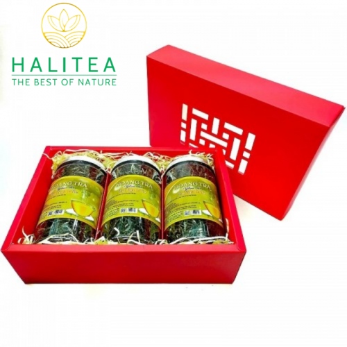 Set Hoàng Trà Shan Tuyết Cổ Thụ Tây Côn Lĩnh Hộp Giấy 3 Hũ X 100G