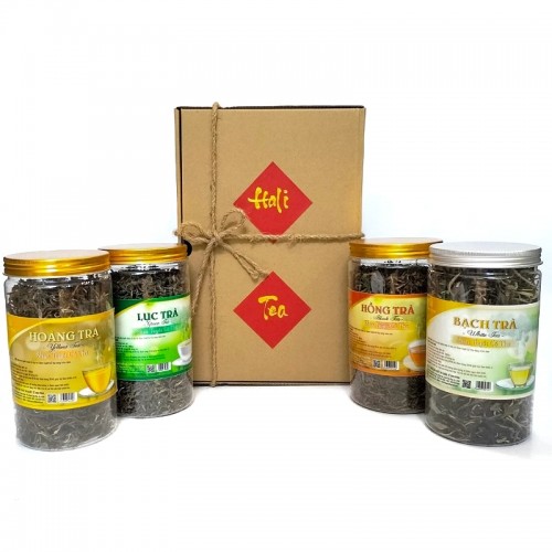 Set Quà Tặng 03 Loại Trà Shan Tuyết Cổ Thụ Hà Giang Hộp Hali Tea