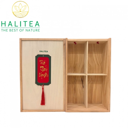 Set Quà Tặng Hộp Gỗ 10 Loại Trà Tân Cương Thái Nguyên HALITEA Hảo Hạng