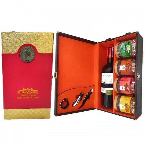 Set Quà Tết Hộp Da Màu Đỏ Cao Cấp RDO330