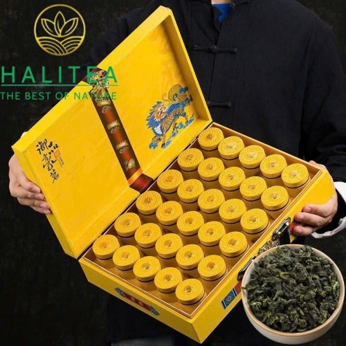 Thiết Quan Âm (Tie Guan Yin) Hộp  Quà Tặng Vali Vàng Kim Long 30 Hũ 420g