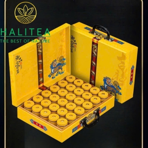 Thiết Quan Âm (Tie Guan Yin) Hộp  Quà Tặng Vali Vàng Kim Long 30 Hũ 420g