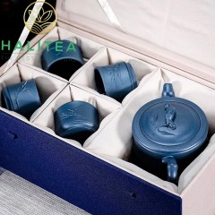 Bộ Ấm Tử Sa Trúc Đoạn Thiên Thanh Nê Hộp Cao Cấp 300ml