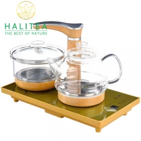 Bộ Bếp Điện Đôi Thủy Tinh Pha Trà Tự Động