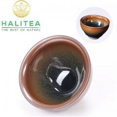 Chén Thiên Mục Thố Hào Vàng Nâu 140ml
