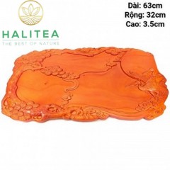 Khay Trà Gỗ Hương Tự Nhiên Nguyên Tấm KT 63, 32, 3,5 cm Hoa Sang...