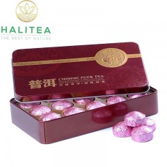 Phổ Nhĩ Chín Viên Lá Sen Hộp Thiếc 75Gr