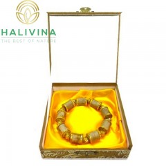 Vòng Trầm Hương Tốc Thiên Nhiên Đốt Trúc Mix Vàng Xi 24k