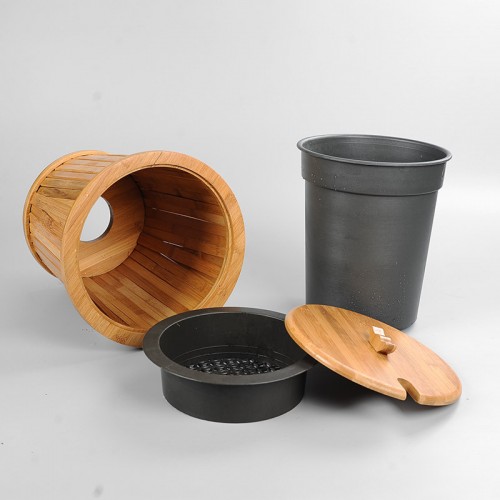 Thùng Gỗ Đựng Bã Trà Và Nước TR03