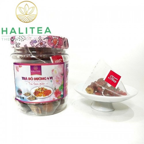 Trà Bổ Dưỡng 4 Vị Túi Tam Giác Hũ 15 Túi X 5gr