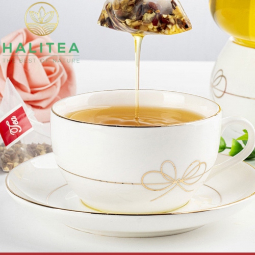 Trà Đậu Đỏ Lúa Mạch HALITEA Túi Tam Giác Hộp Thiếc 60gr/ hộp/10 túi