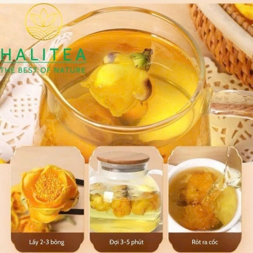 Trà Hoa Vàng Ba Chẽ Quảng Ninh Hộp Kiếng 20 Bông