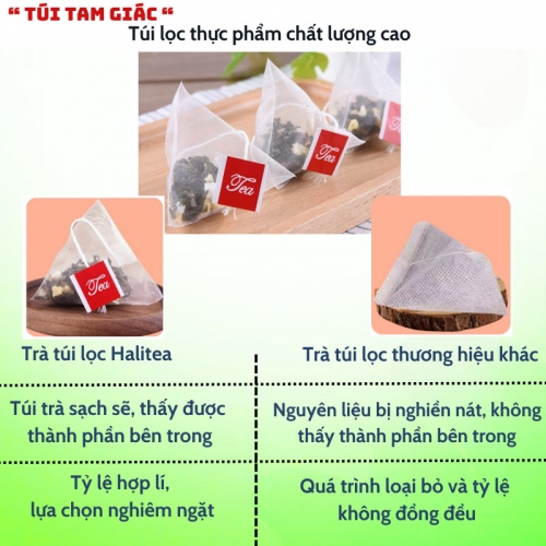 Trà Kim Ngân Hoa Cúc HALITEA Túi Tam Giác Hộp Thiếc 50gr/ hộp/ 10 túi