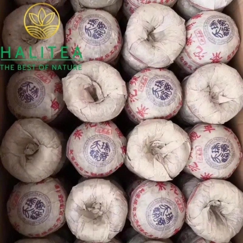 Trà Phổ Nhĩ Chín (Che Shun Hao) Xa Thuận Hào Thiên Thụy 1990s – Bánh 250g