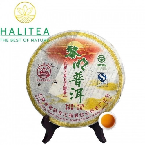 Trà Phổ Nhĩ Sống (Ba Jiao Ting) Bát Giác Đình Lê Minh 2007 – Bánh 357g