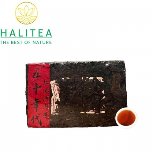Trà Phổ Nhĩ Sống Hà Nội Hào (He Nei Hao) 1950s Nhãn Đỏ – Gạch 250g
